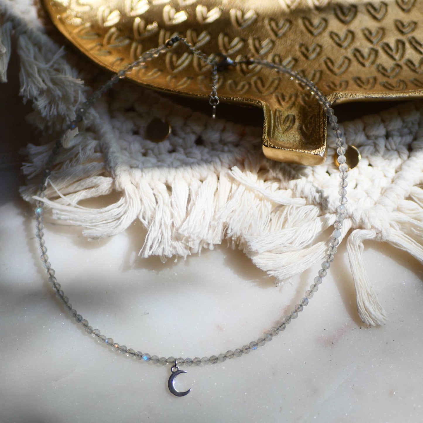 LUNE Choker mit Labradorit Silber