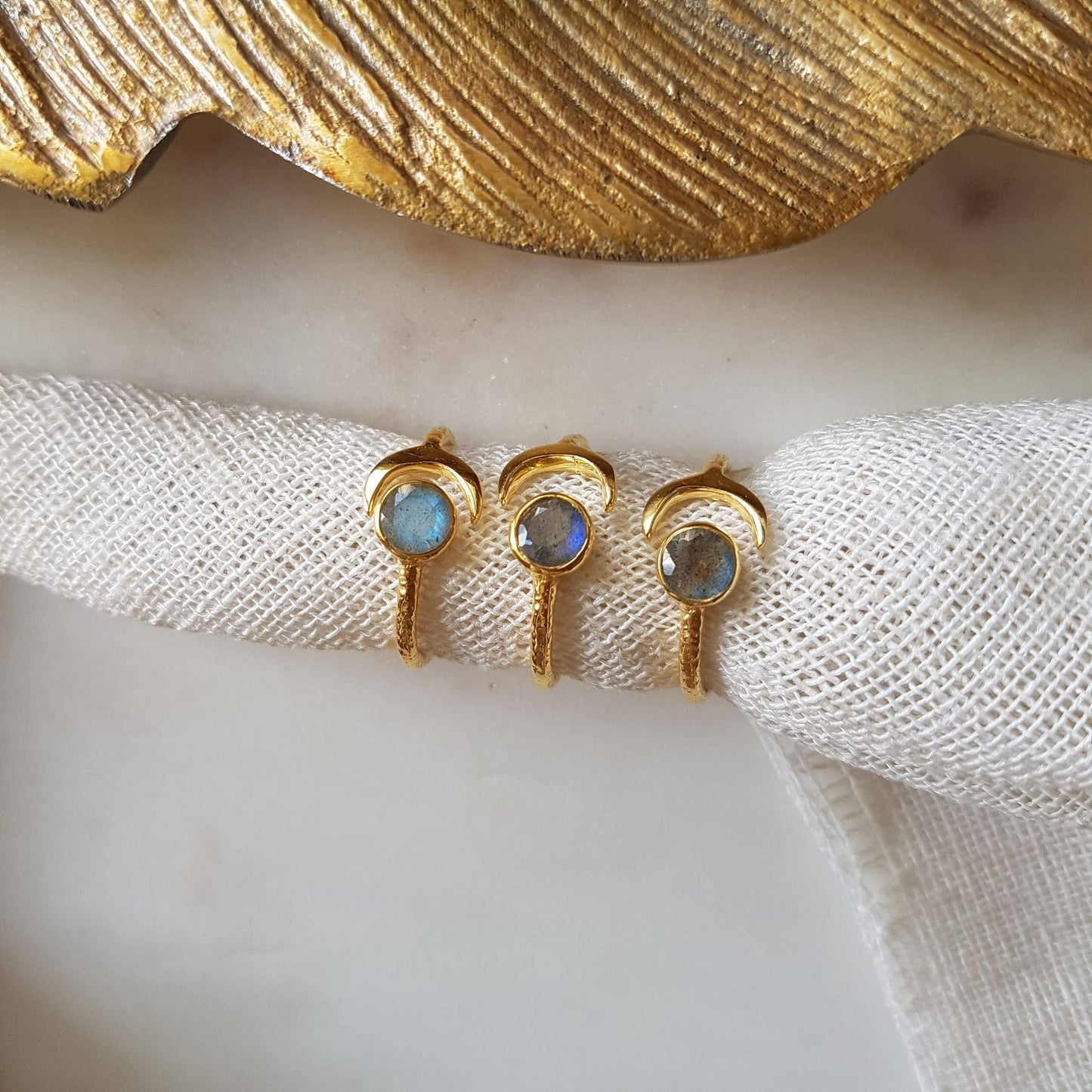 LUNE Ring mit Labradorit