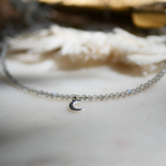 LUNE Choker mit Labradorit Silber