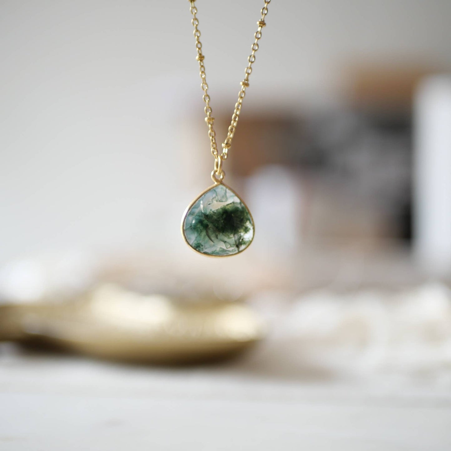 MOOSY Halskette mit Moosachat