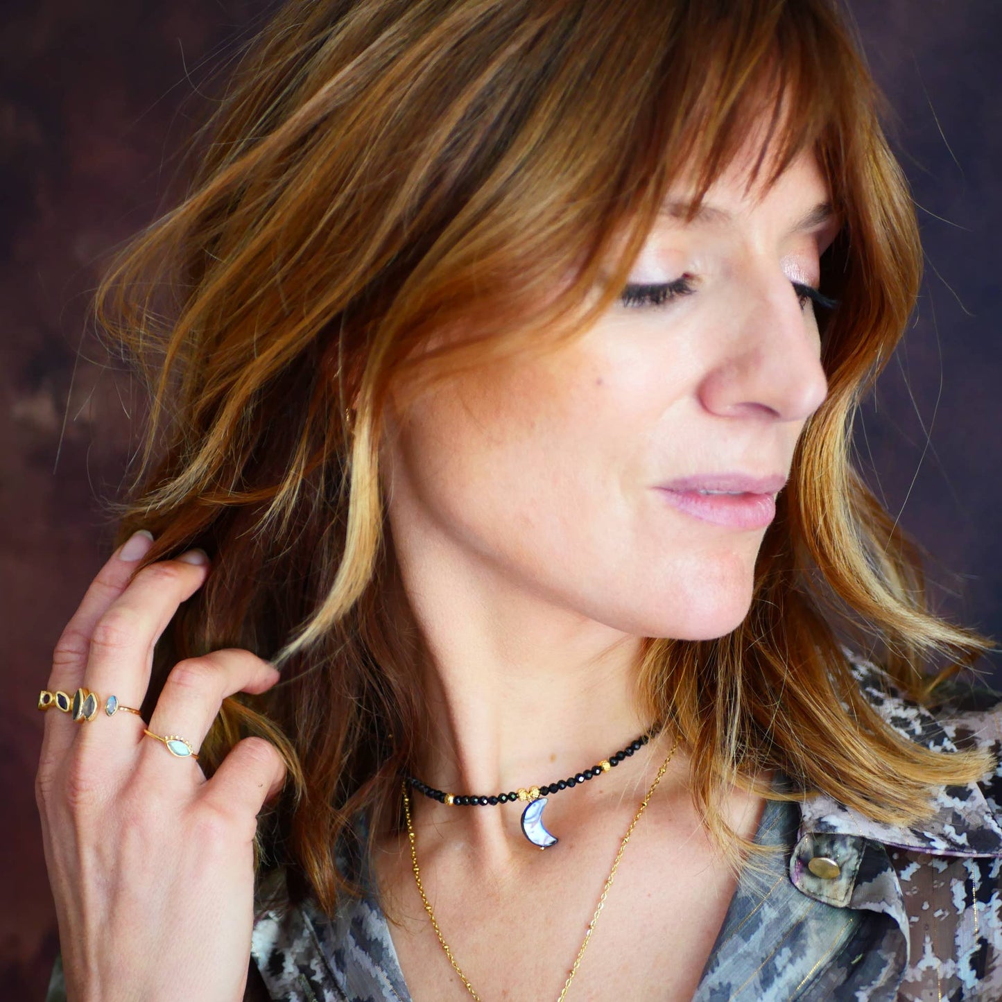 SHYA Halskette mit Amethyst & Spinell