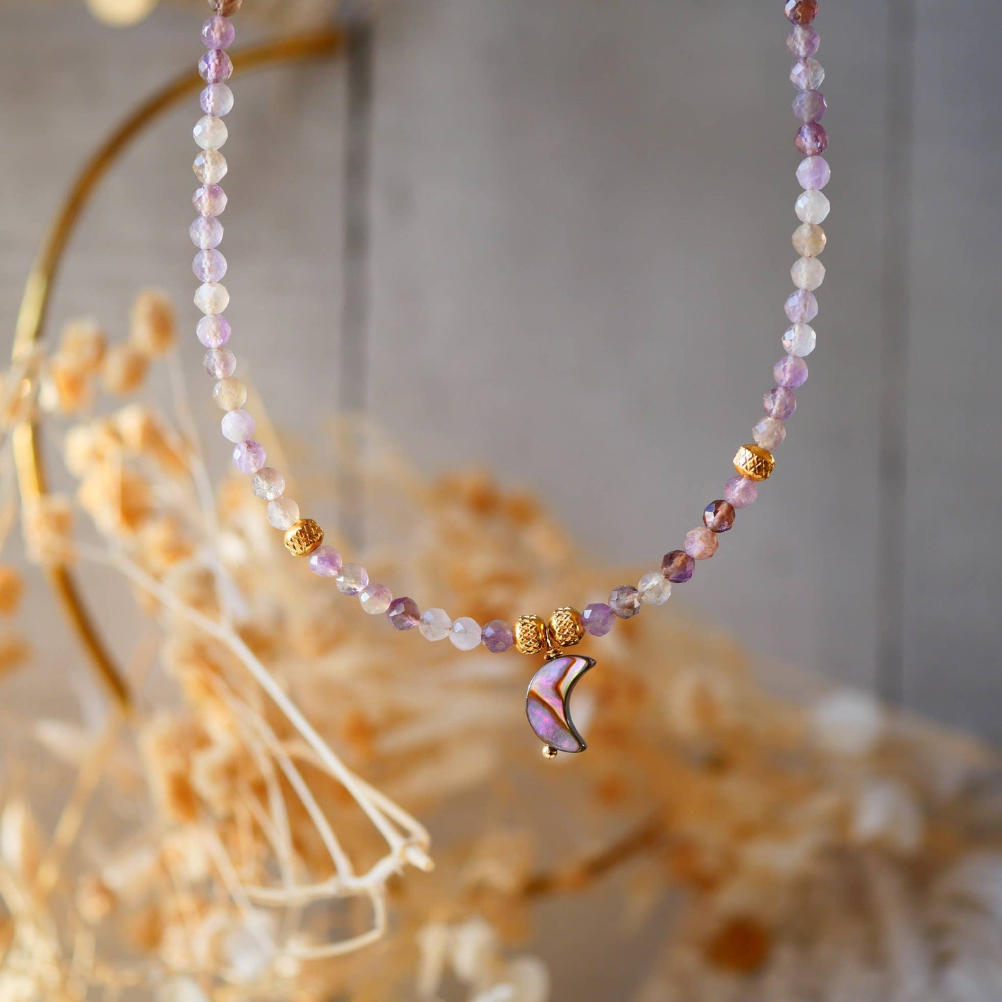 SHYA Halskette mit Amethyst & Spinell