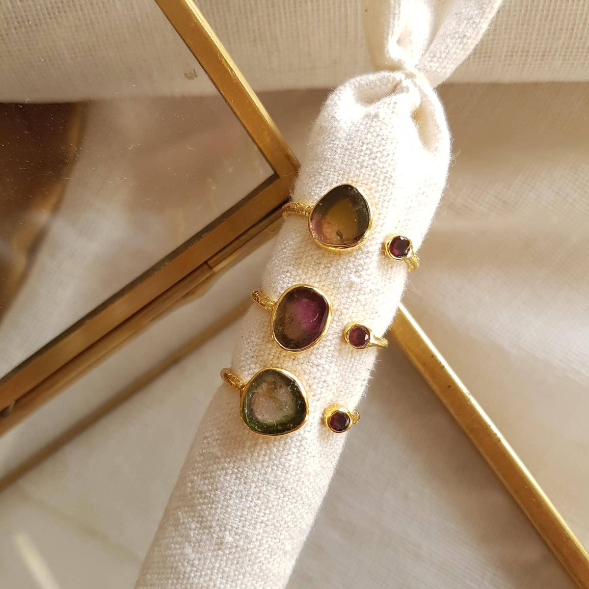 DEVA Ring mit Wassermelonenturmalin
