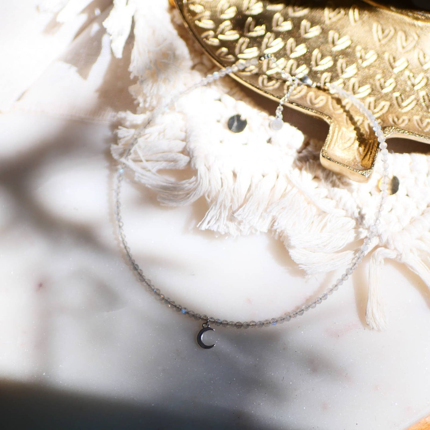 LUNE Choker mit Labradorit Silber