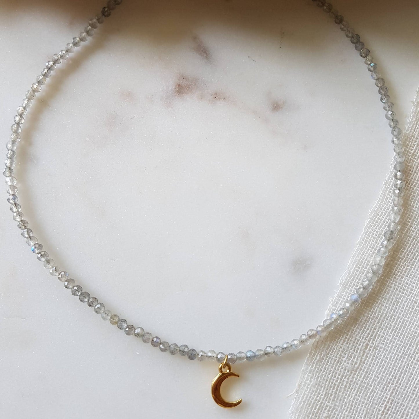 LUNE Halskette Choker mit Labradorit
