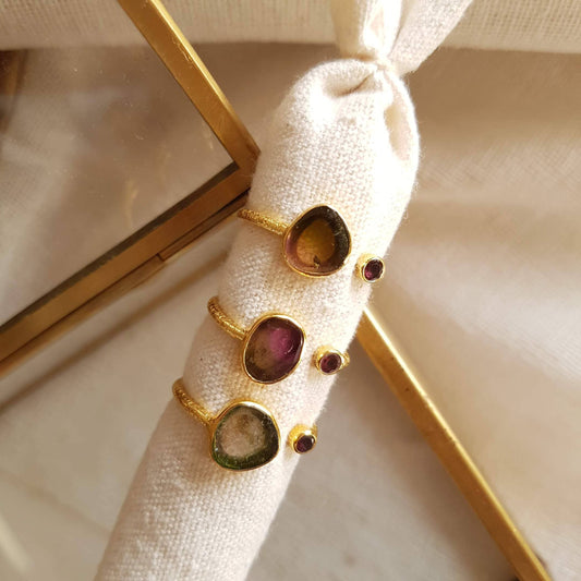 DEVA Ring mit Wassermelonenturmalin