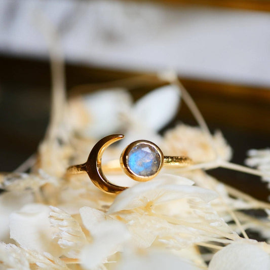 LUNE Ring mit Labradorit